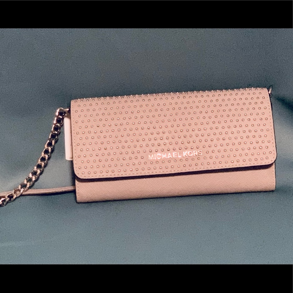 Michael Kors Micro Studded Wallet/Wristlet w/chain